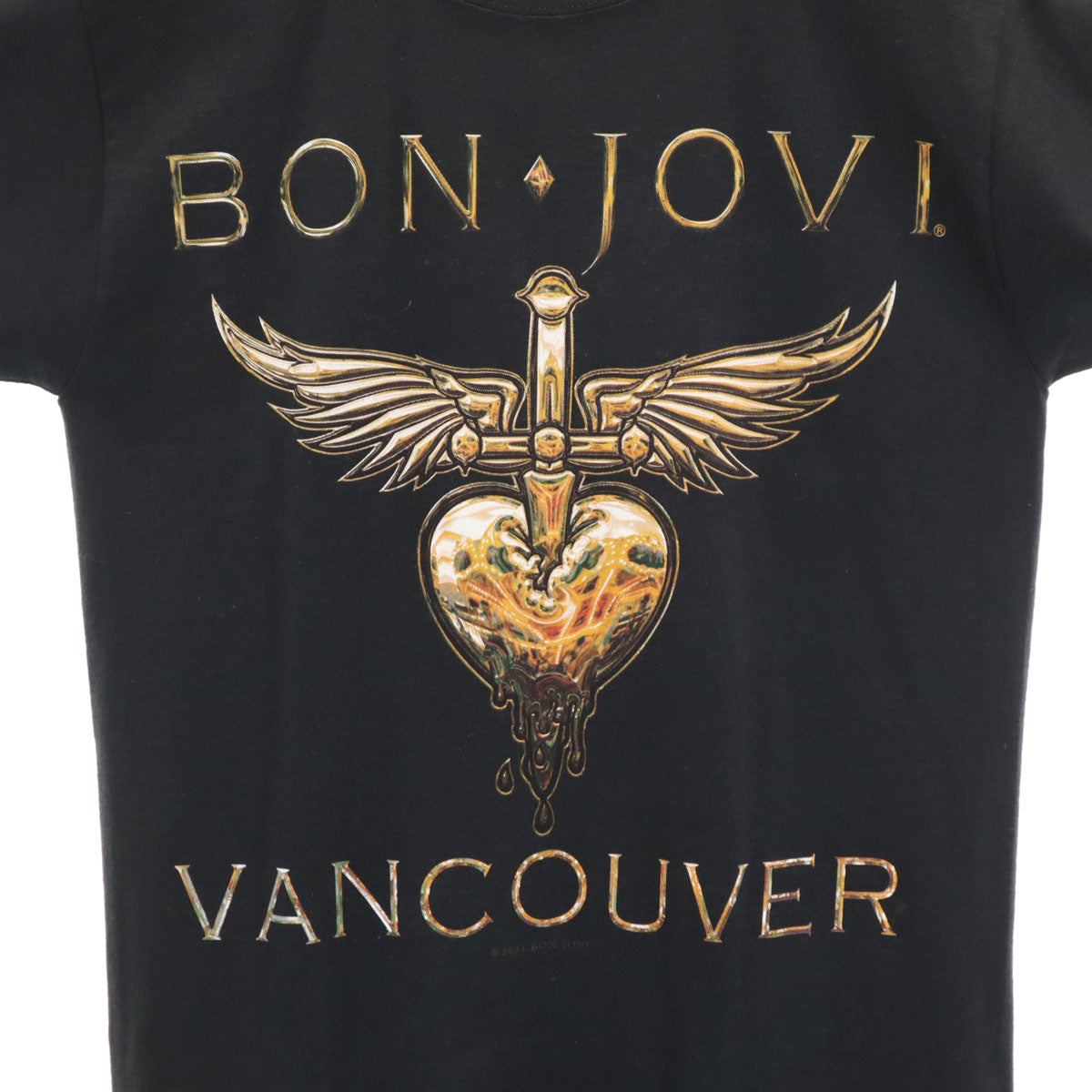 Hanes ヘインズ ボンジョヴィ VANCOUVER ライブツアー 半袖 Tシャツ S ブラック ハードロック メンズ