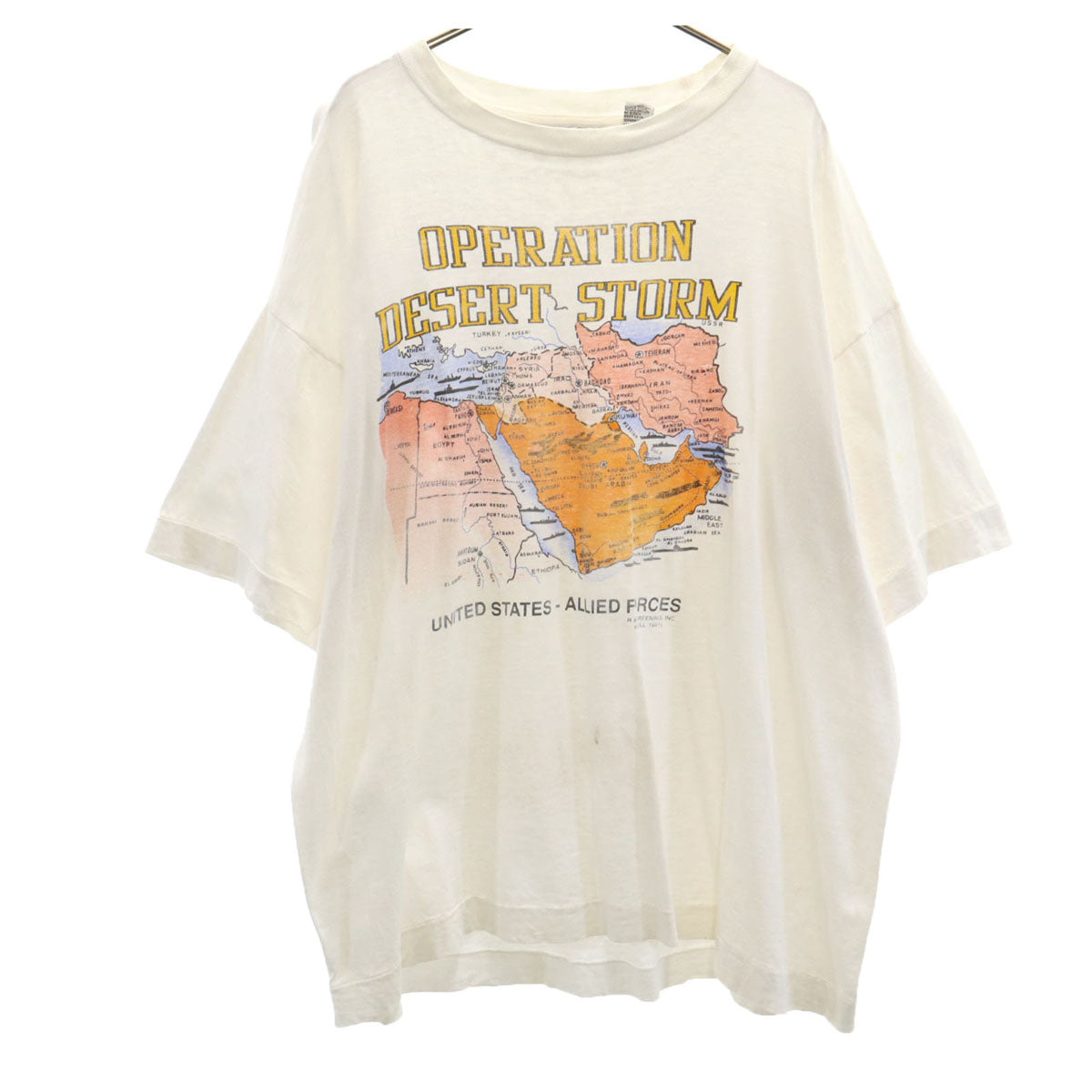 Giorgio Fiorlini 90s オールド DESERT STORM 半袖 Tシャツ ONE SIZE ホワイト シングルステッチ メンズ