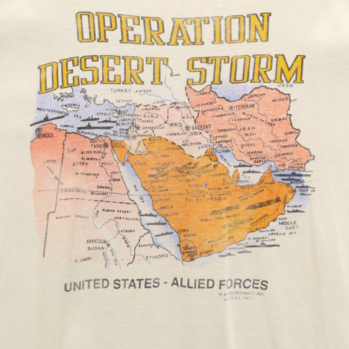 Giorgio Fiorlini 90s オールド DESERT STORM 半袖 Tシャツ ONE SIZE ホワイト シングルステッチ メンズ