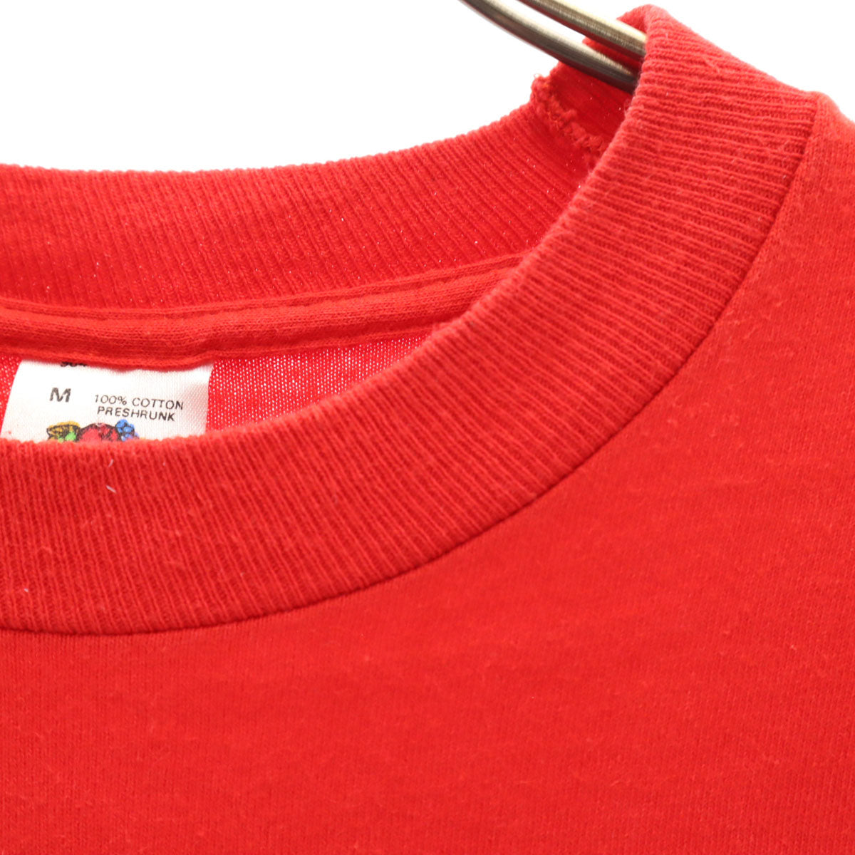 FRUIT OF THE LOOM フルーツオブザルーム 90s USA製 オールド 半袖 無地 Tシャツ M レッド シングルステッチ ポケT メンズ