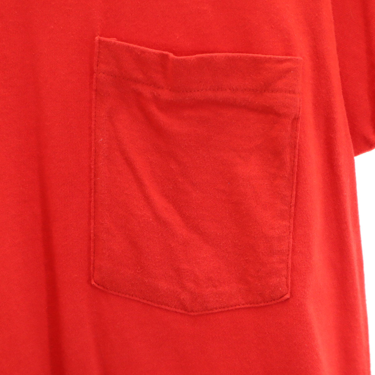 FRUIT OF THE LOOM フルーツオブザルーム 90s USA製 オールド 半袖 無地 Tシャツ M レッド シングルステッチ ポケT メンズ