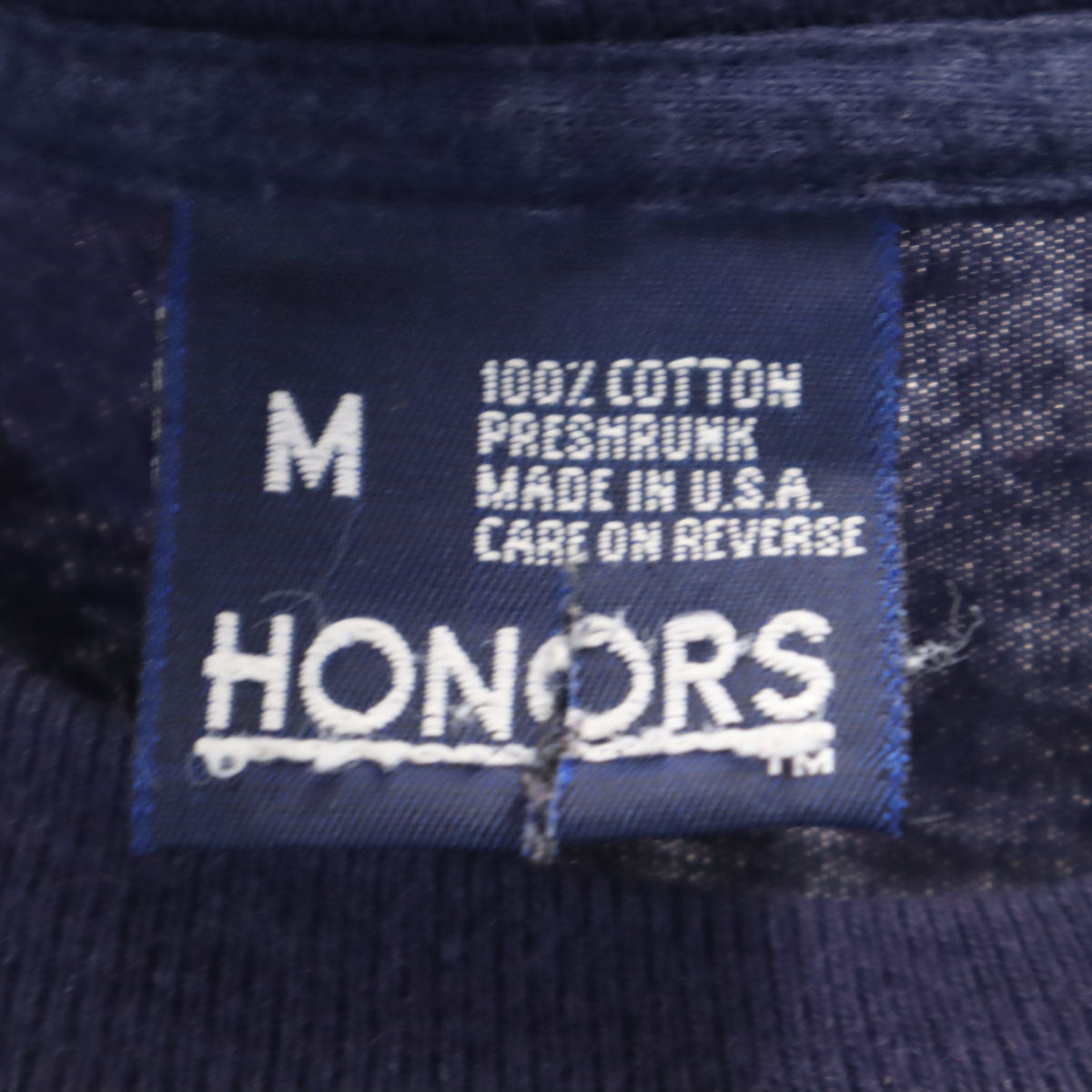 HONORS 90s USA製 オールド 半袖 無地 Tシャツ M ネイビー ポケT メンズ