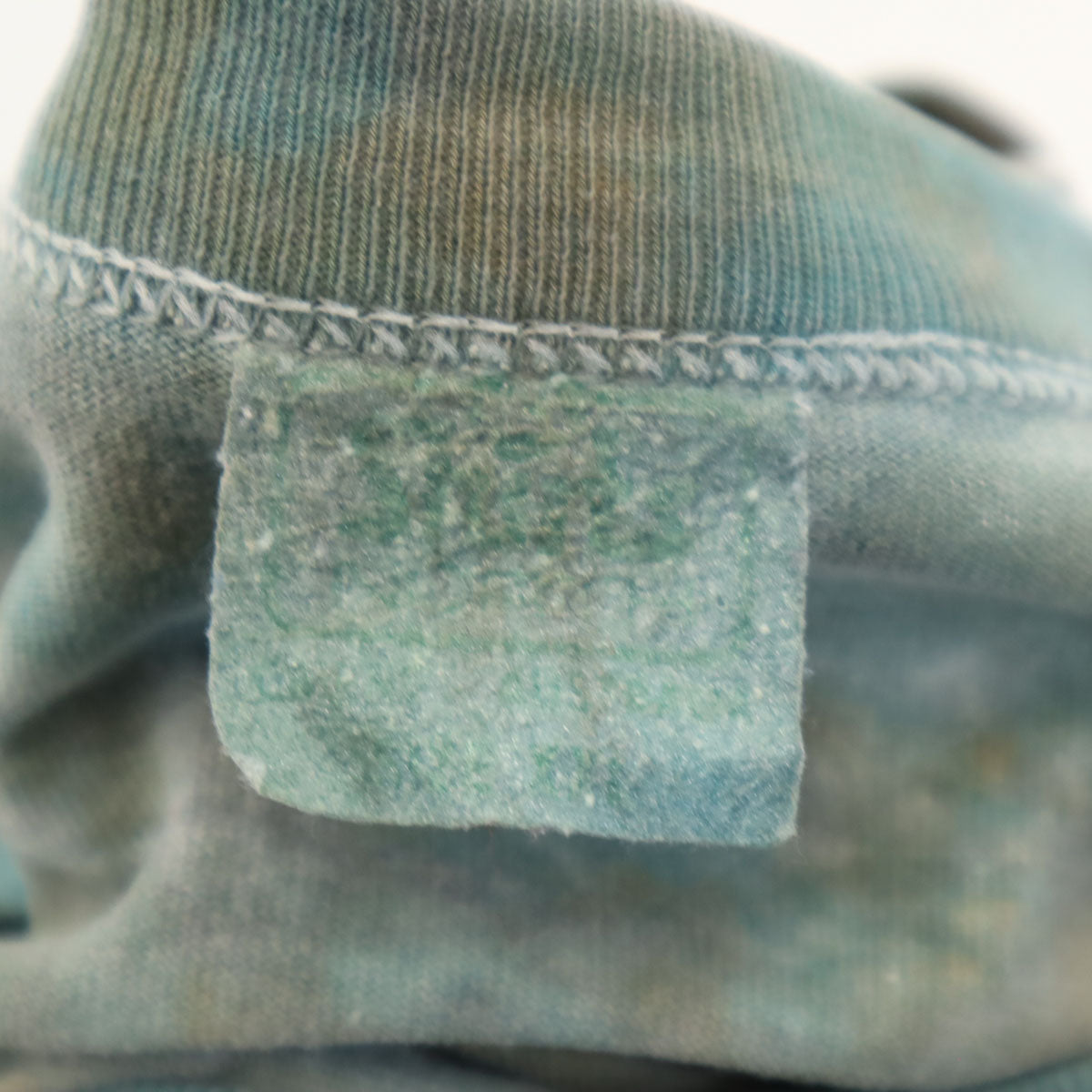 90s オールド QUINKANS 岩絵 半袖 Tシャツ カーキグレー系 シングルステッチ アート メンズ