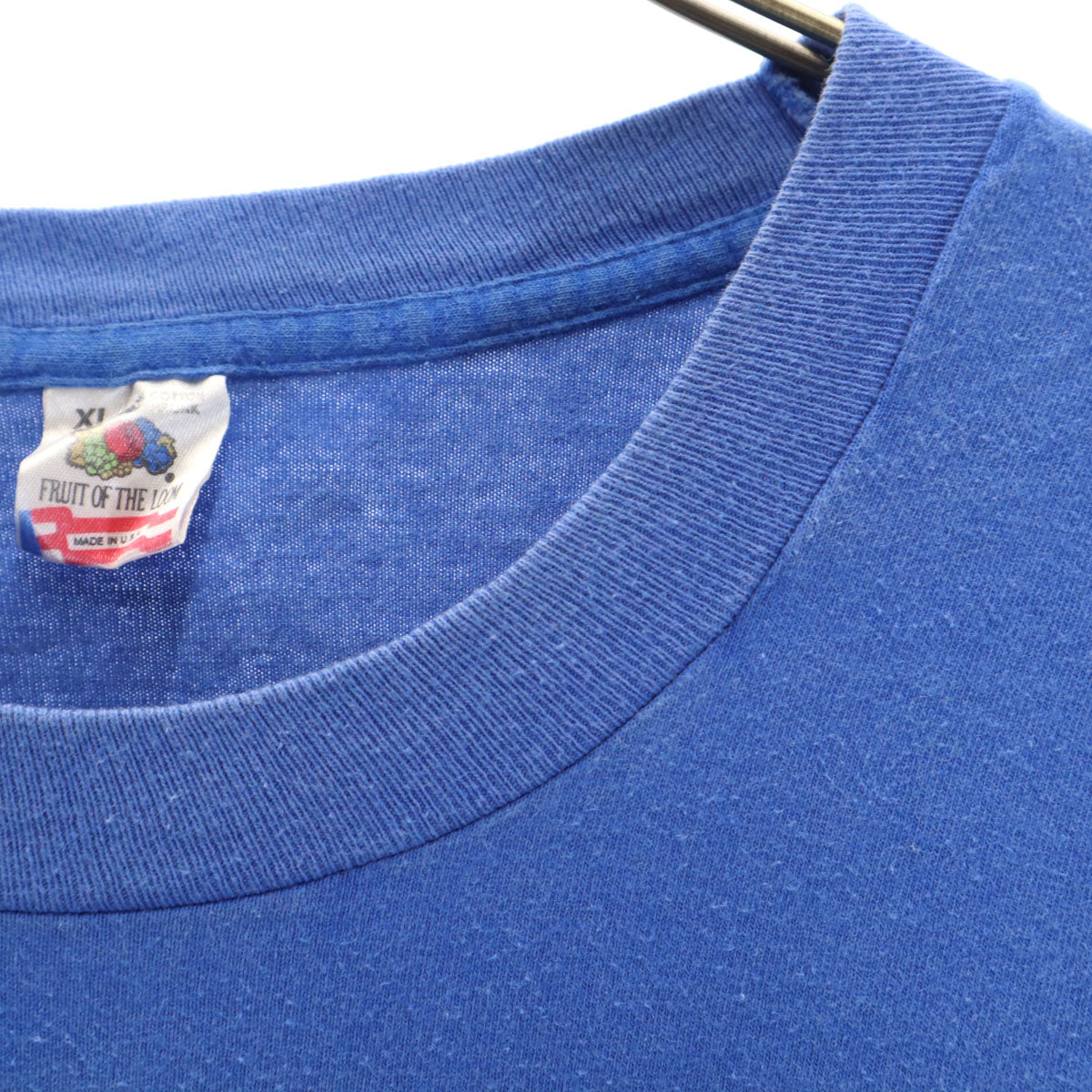 FRUIT OF THE LOOM フルーツオブザルーム 90s USA製 オールド バイク プリント 半袖 Tシャツ XL ブルー シングルステッチ メンズ