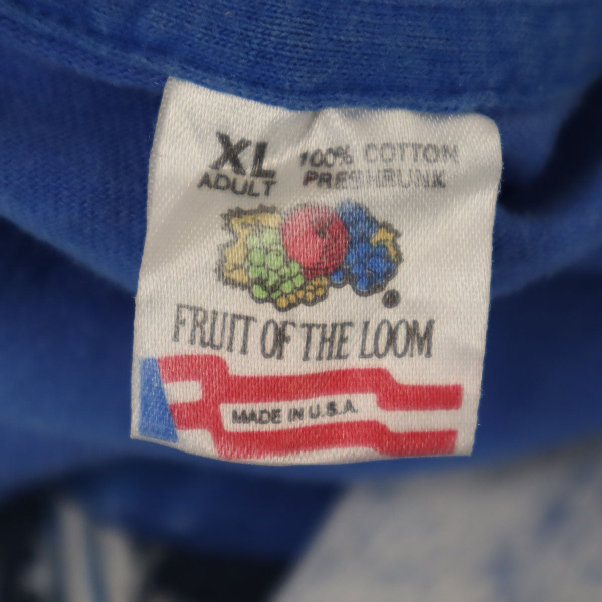 FRUIT OF THE LOOM フルーツオブザルーム 90s USA製 オールド バイク プリント 半袖 Tシャツ XL ブルー シングルステッチ メンズ