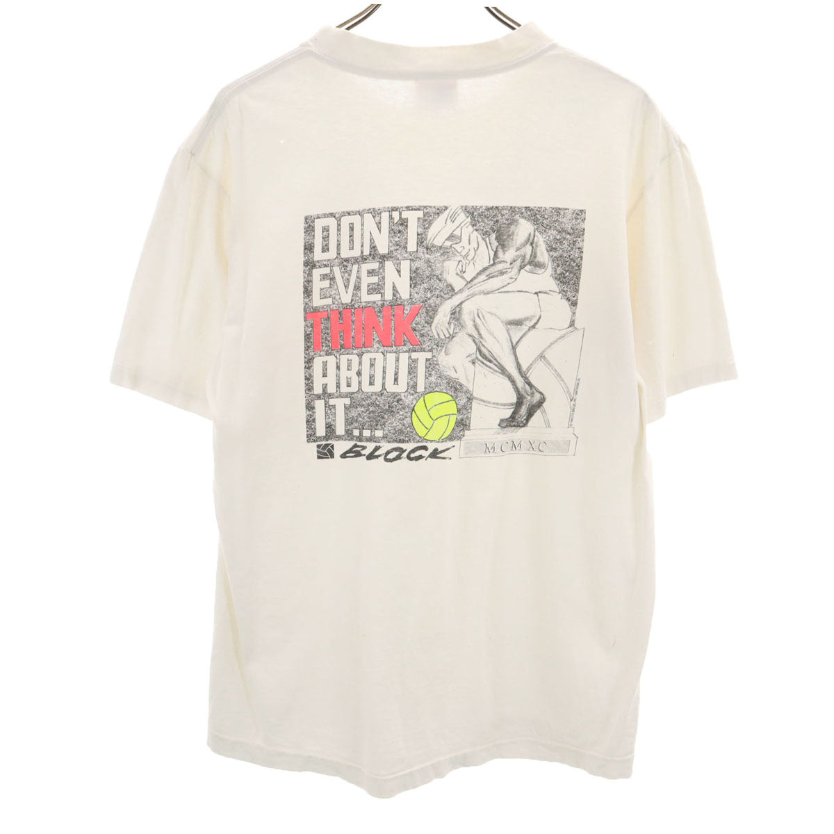 SOF Tee ソフティー 90s USA製 オールド バックプリント バレーボール 半袖 Tシャツ L ホワイト シングルステッチ メンズ