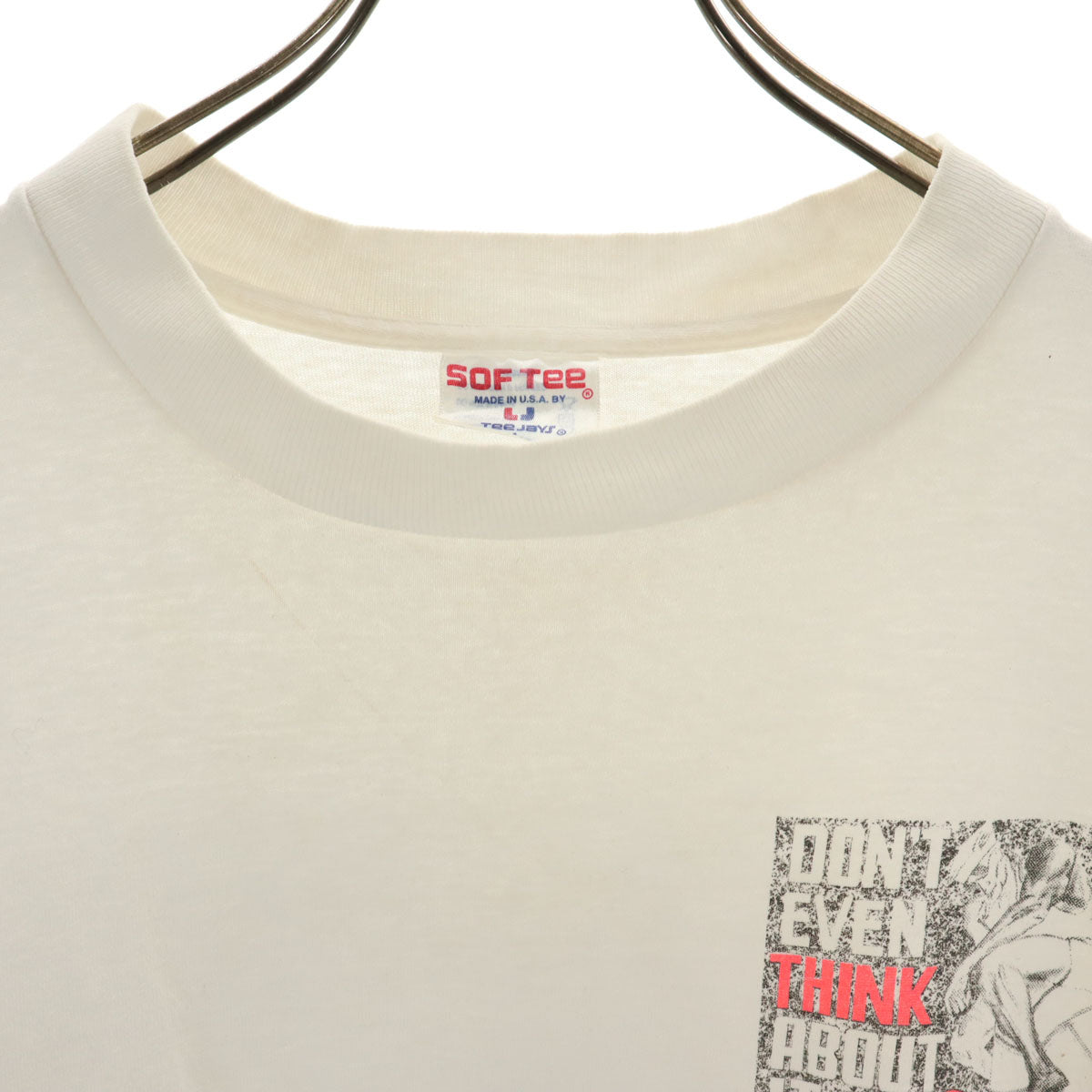 SOF Tee ソフティー 90s USA製 オールド バックプリント バレーボール 半袖 Tシャツ L ホワイト シングルステッチ メンズ