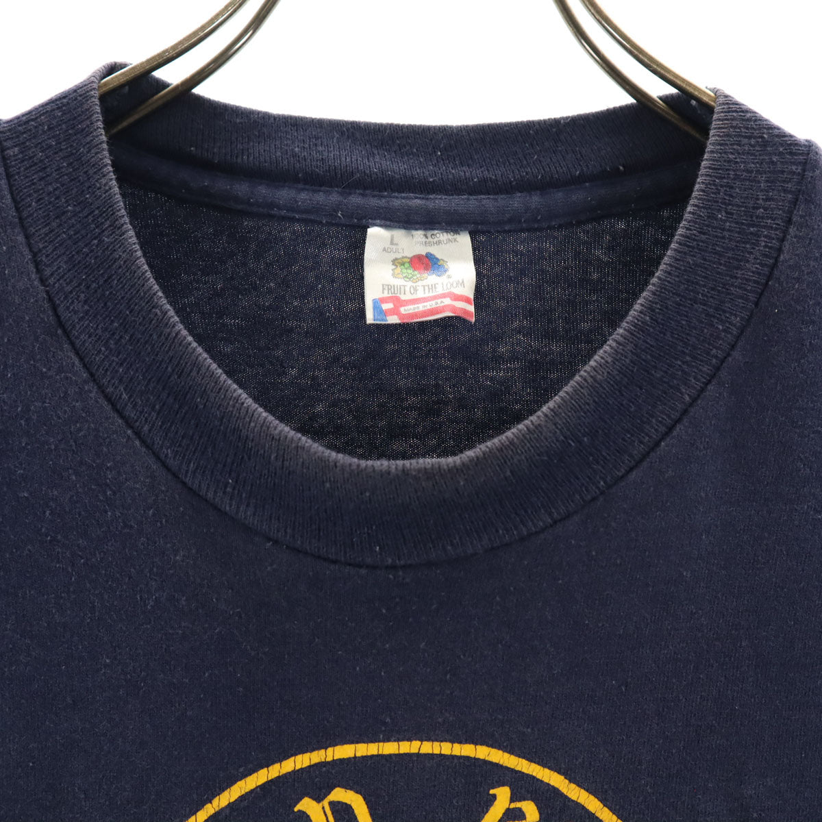 FRUIT OF THE LOOM フルーツオブザルーム 90s USA製 オールド HOGTOWN BREWERS 半袖 Tシャツ L ネイビー シングルステッチ メンズ