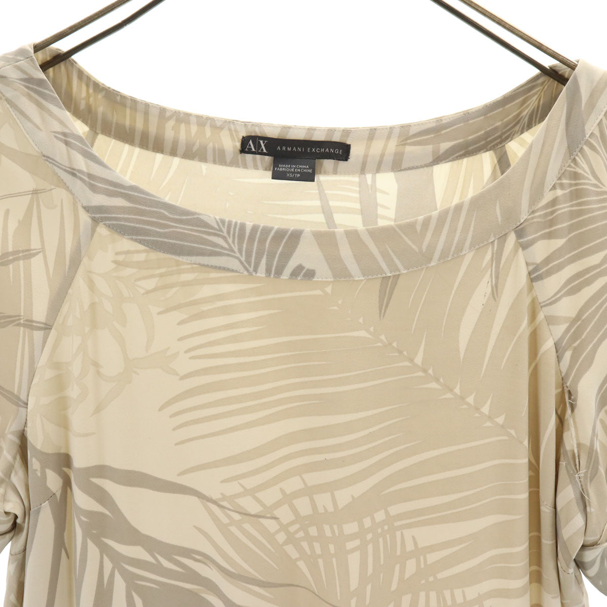 ARMANI EXCHANGE アルマーニエクスチェンジ 総柄 半袖 ミニワンピース XS グレー系 レディース