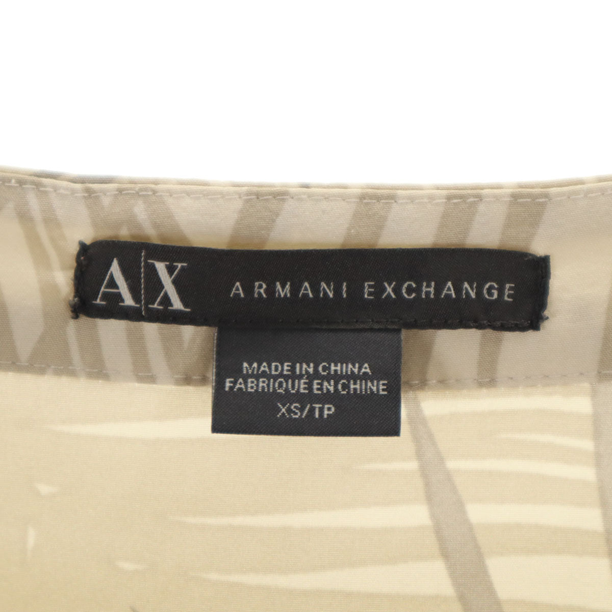 ARMANI EXCHANGE アルマーニエクスチェンジ 総柄 半袖 ミニワンピース XS グレー系 レディース