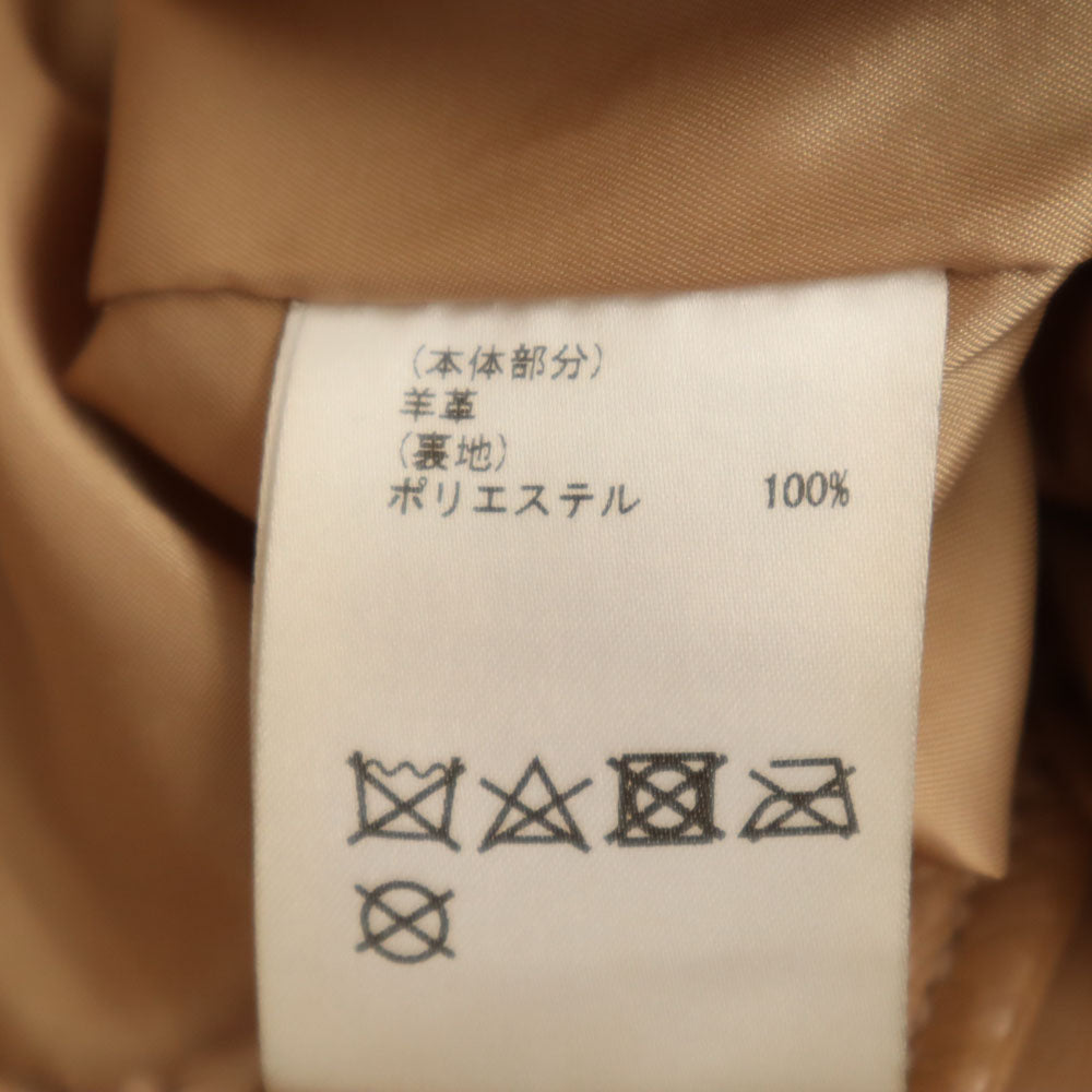 Diagram ダイアグラム シープスキン レザー ダブルライダースジャケット 36 ベージュ レディース