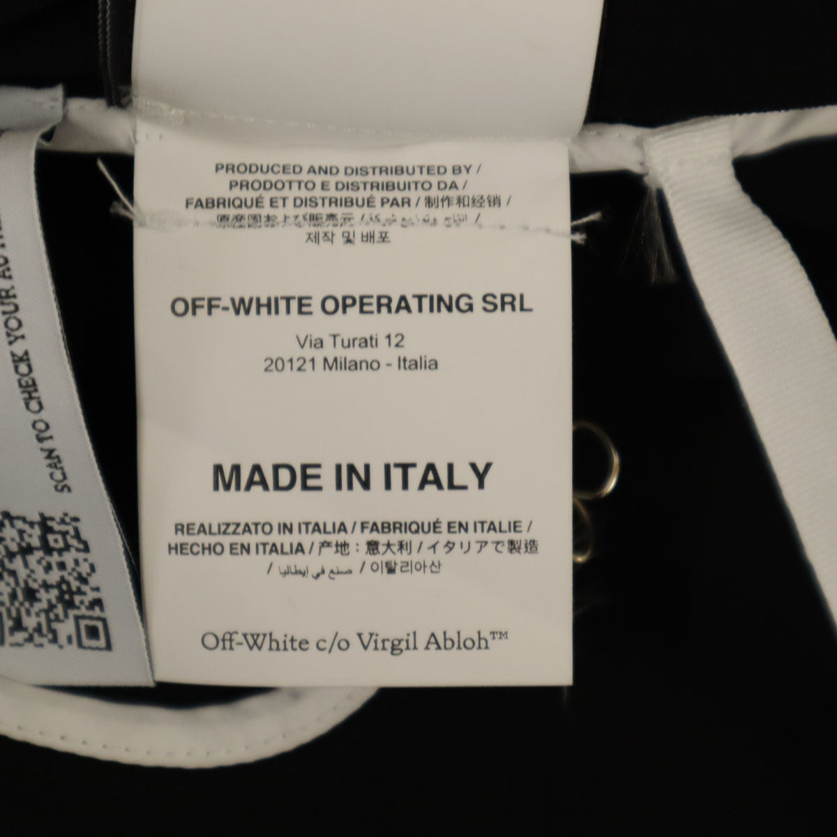 未使用 OFF-WHITE オフホワイト イタリア製 長袖 カットソー 38 ブラック JERSEY NAIL WRAP TOP トップス レディース