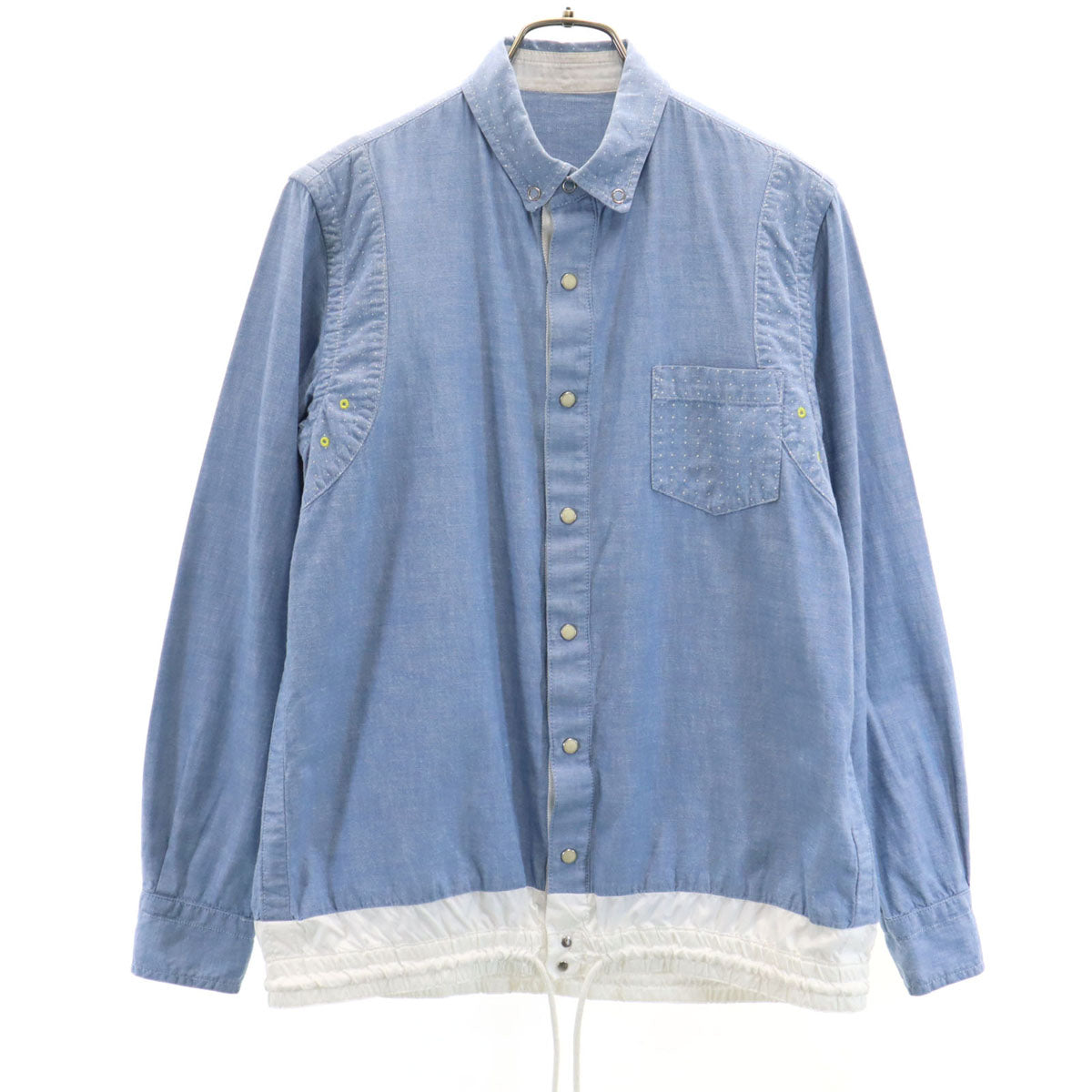 Sacai サカイ 日本製 シャンブレー シャツジャケット 1 ブルー系 メンズ