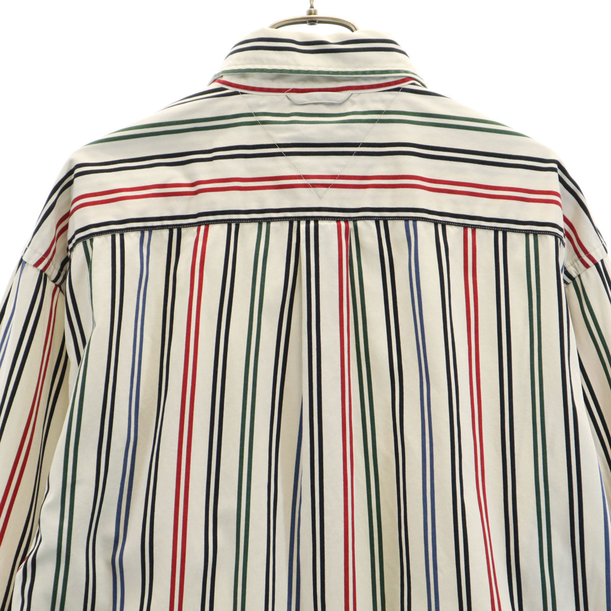 TOMMY HILFIGER トミーヒルフィガー ストライプ柄 長袖 ボタンダウンシャツ M ホワイト メンズ