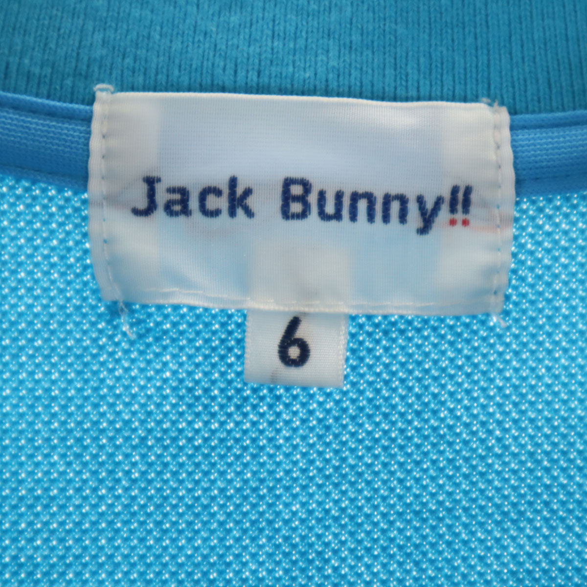 Jack Bunny!! ジャックバニー ゴルフ 半袖 ポロシャツ 6 ブルー系 鹿の子 メンズ