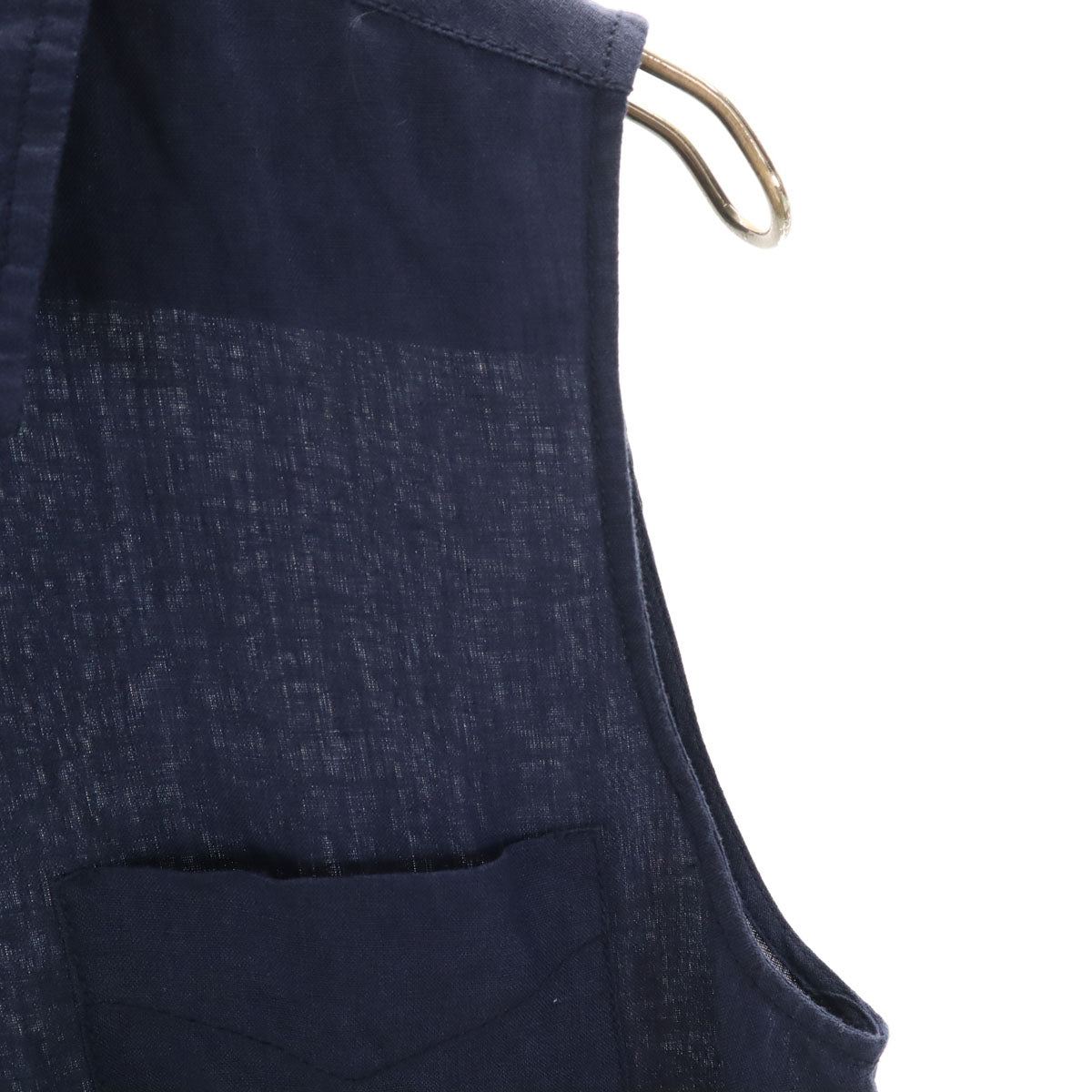 MAX MARA マックスマーラ イタリア製 リネン ノースリーブ シャツ 40 ネイビー レディース