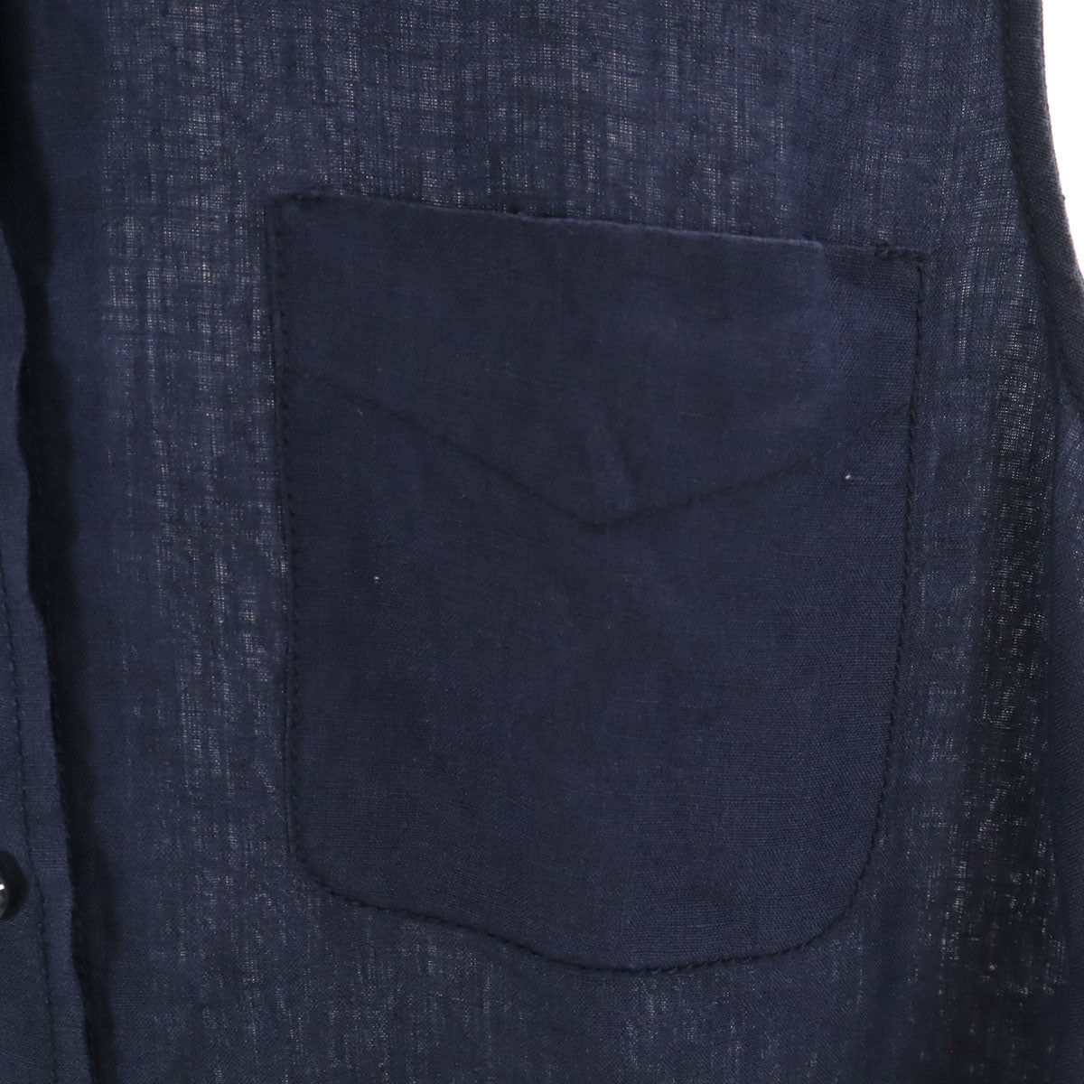 MAX MARA マックスマーラ イタリア製 リネン ノースリーブ シャツ 40 ネイビー レディース