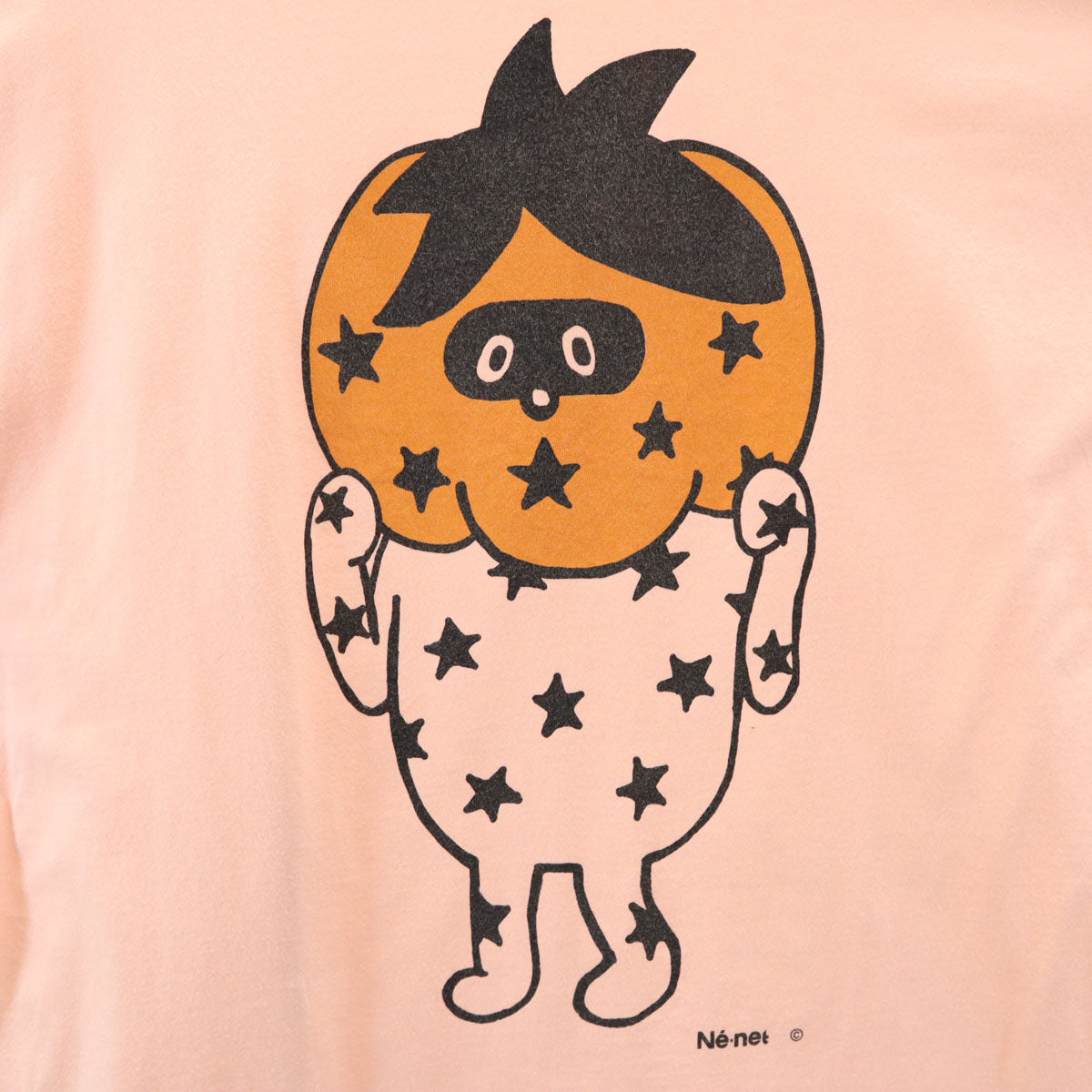 Ne-net ネネット 日本製 キャラクタープリント フレンチスリーブ カットソー 2 ペールピンク レディース