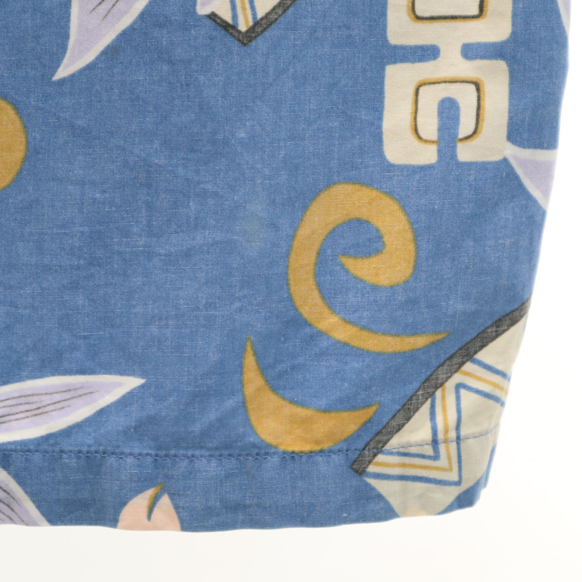 reyn spooner レインスプーナー 90s オールド 花柄 リバースプリント 半袖 ボタンダウン アロハシャツ XXL ブルー系 プルオーバー ビッグサイズ メンズ