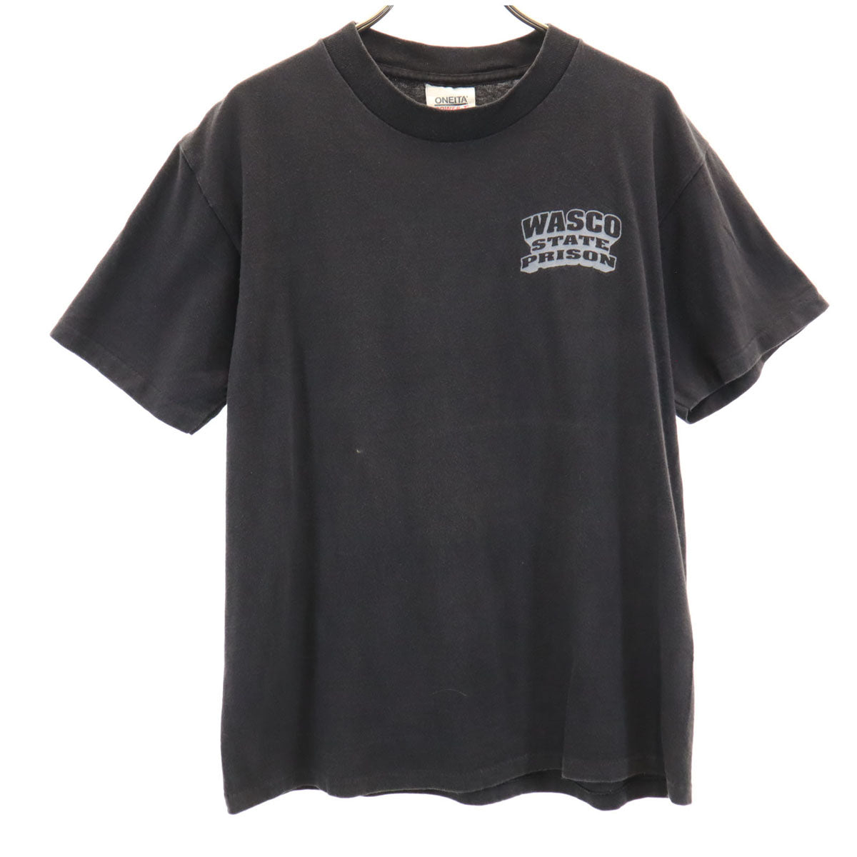 ONEITA オニータ 90s USA製 オールド バックプリント NMT 半袖 Tシャツ M ブラック POWER-T シングルステッチ メンズ