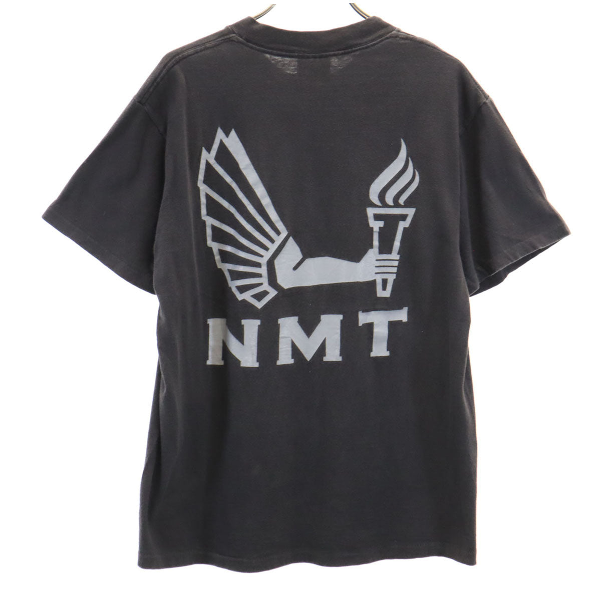 ONEITA オニータ 90s USA製 オールド バックプリント NMT 半袖 Tシャツ M ブラック POWER-T シングルステッチ メンズ