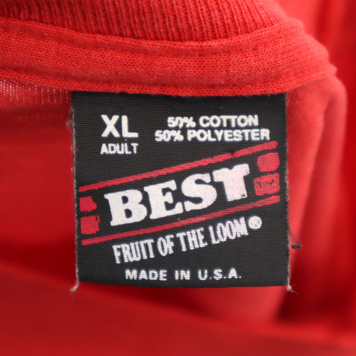 FRUIT OF THE LOOM BEST フルーツオブザルーム ベスト 90s USA製 オールド BOSE Project-X 半袖 Tシャツ XL レッド シングルステッチ 企業モノ メンズ