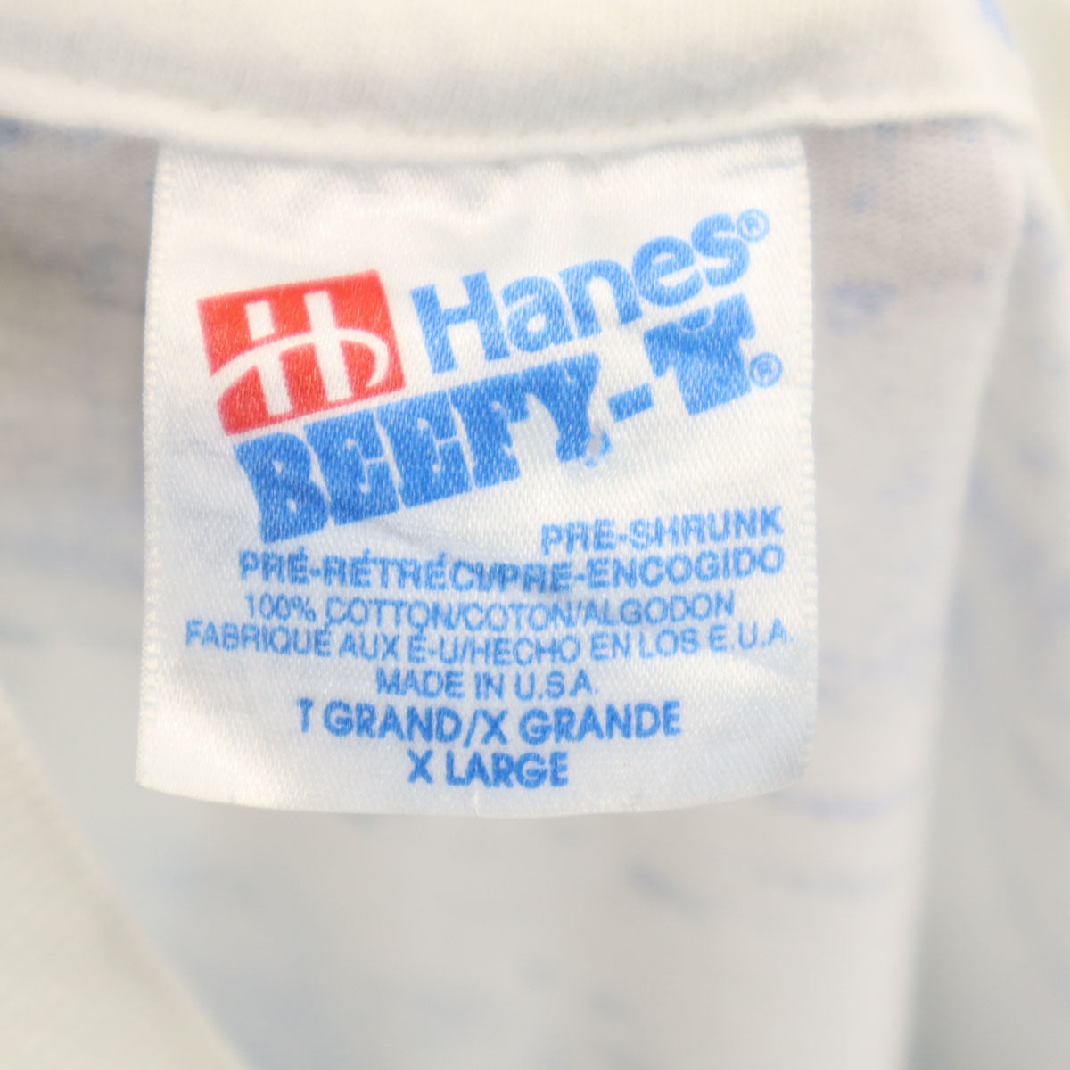 Hanes ヘインズ 90s USA製 オールド エスキモー ジョーズ 半袖 Tシャツ XL ホワイト BEEFY-T シングルステッチ 企業モノ メンズ