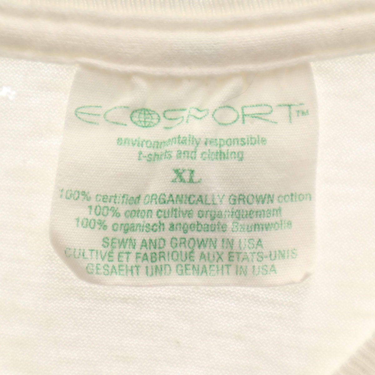 ECO SPORT エコスポーツ 90s オールド インディアン プリント 半袖 Tシャツ XL ホワイト シングルステッチ メンズ