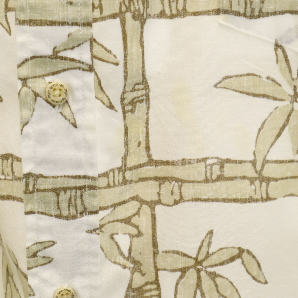 reyn spooner レインスプーナー 90s オールド リバースプリント 竹 半袖 ボタンダウン アロハシャツ 3XL ホワイト ビッグサイズ メンズ