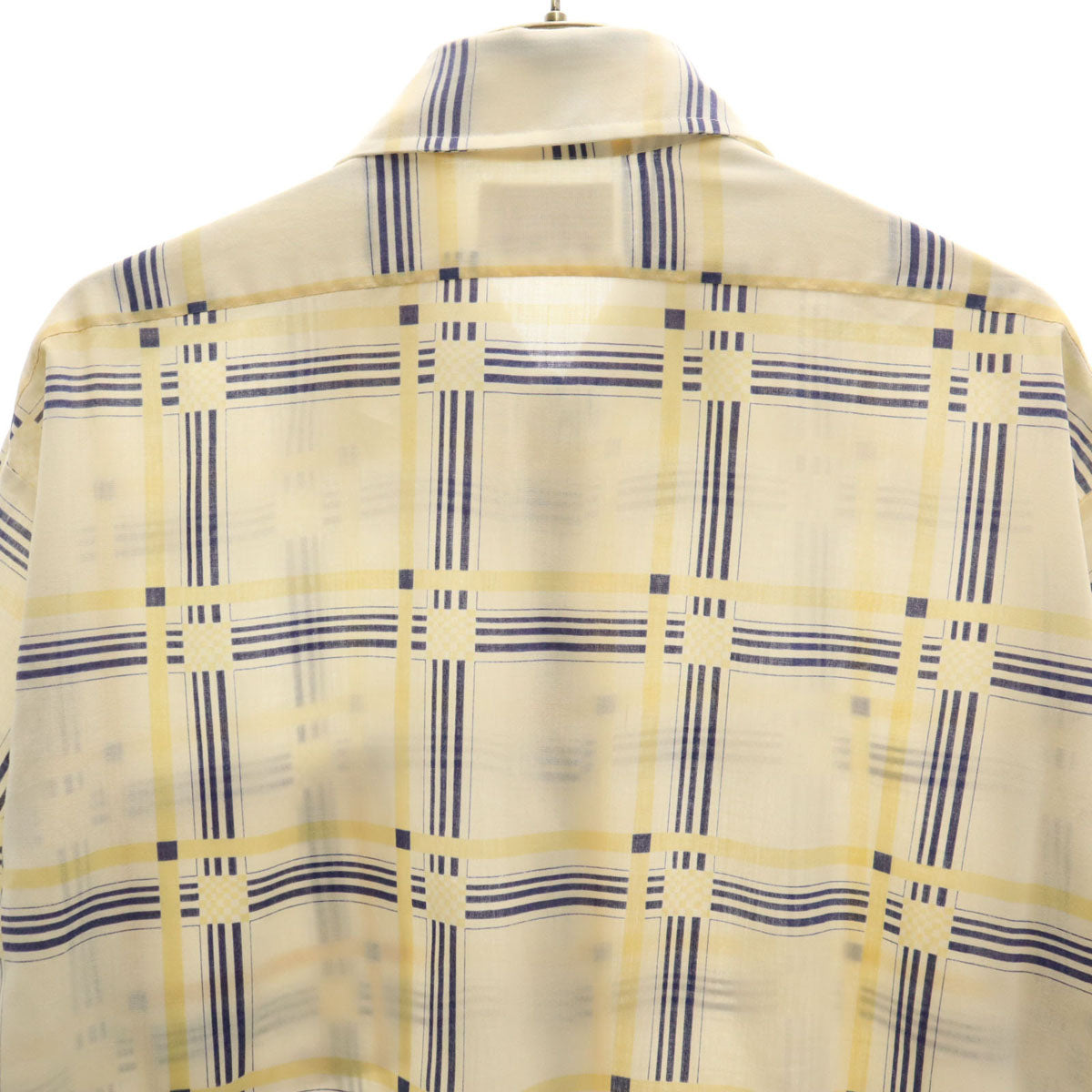 VAN HEUSEN ヴァンヒューゼン 70s ヴィンテージ チェック柄 半袖 シャツ アイボリー メンズ