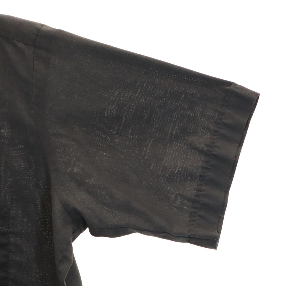 CUSTOM TAILORED カスタムテーラード 70s 80s ヴィンテージ 半袖 シャツ チャコール 比翼 メンズ