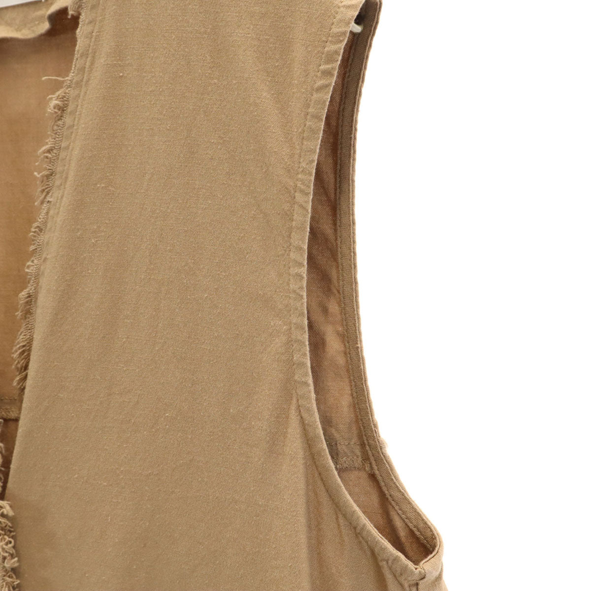 ANIECA アーニカ Vネック ベスト ブラウン ストレッチ レディース