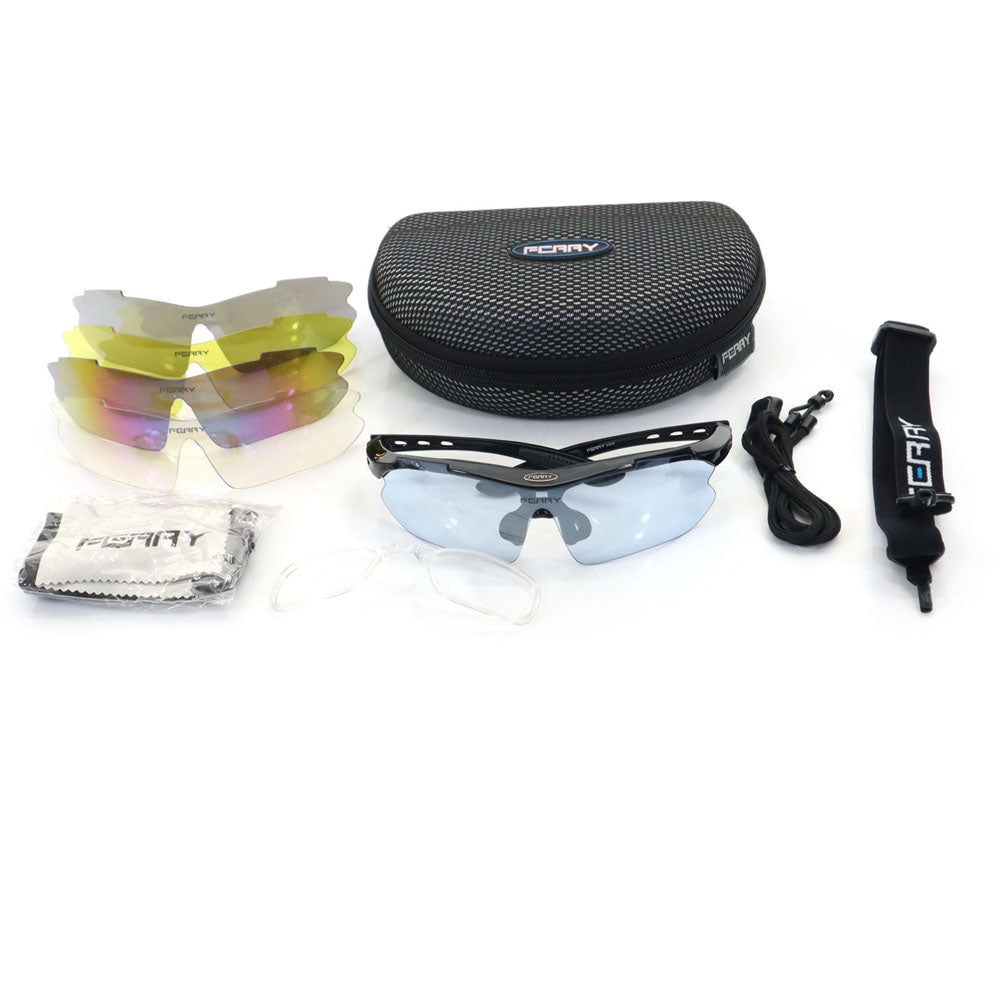 フェリー スポーツ サングラス  ブラック系 ケース付き フルセット メンズ