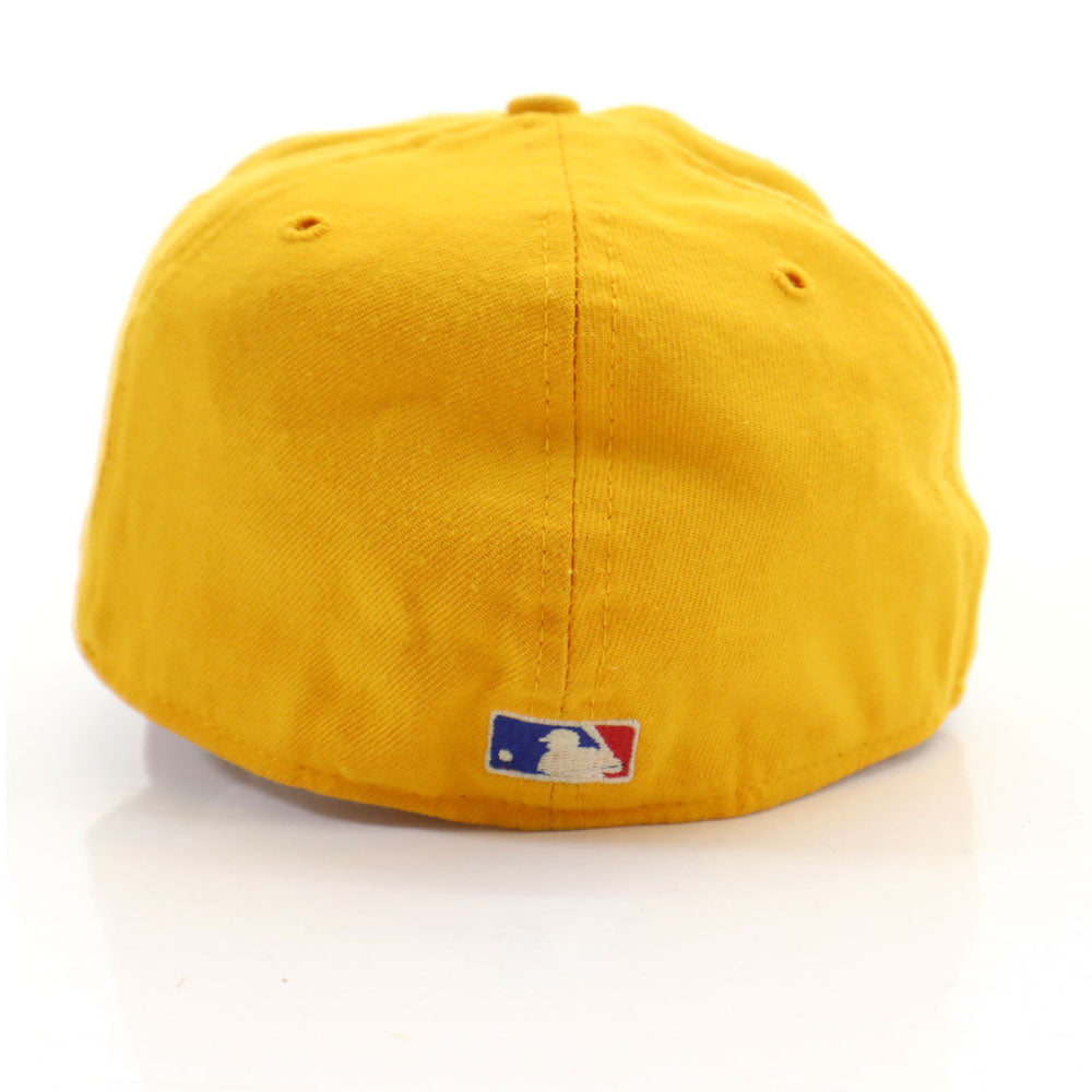 ニューエラ 59FIFTY USA製 ヤンキース キャップ 7 3/8 イエロー系 NEW ERA 帽子 メンズ