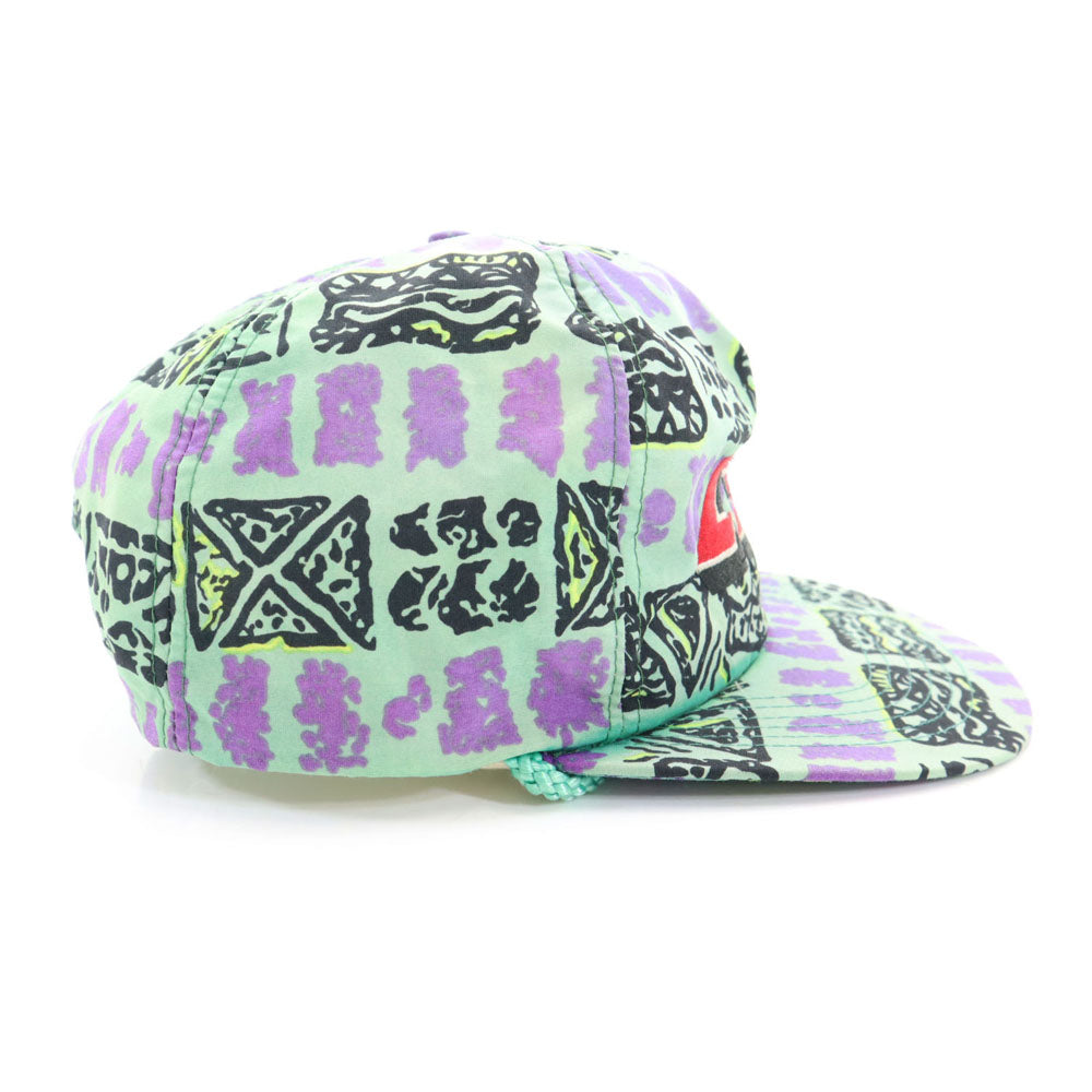 ウィナー 90s 総柄 キャップ  ミント系 スナップバック 帽子 オールド メンズ