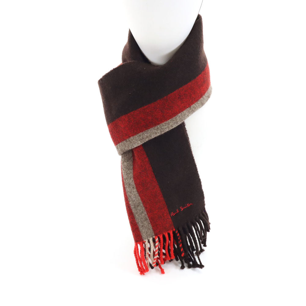 Paul Smith ポールスミス スコットランド製 マフラー  ブラウン メンズ