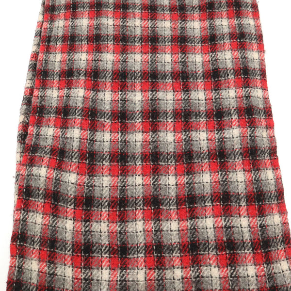 ジュンヤワタナベコムデギャルソン 日本製 モヘヤブレンド チェック マフラー  レッド系 JUNYA WATANABE COMME des GARCONS メンズ