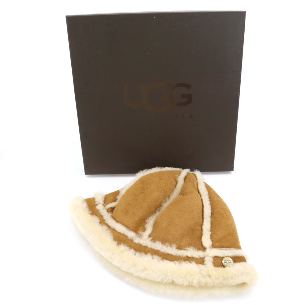 アグ シープスキン ハット  ブラウン系 UGG もこもこ 箱付き レディース