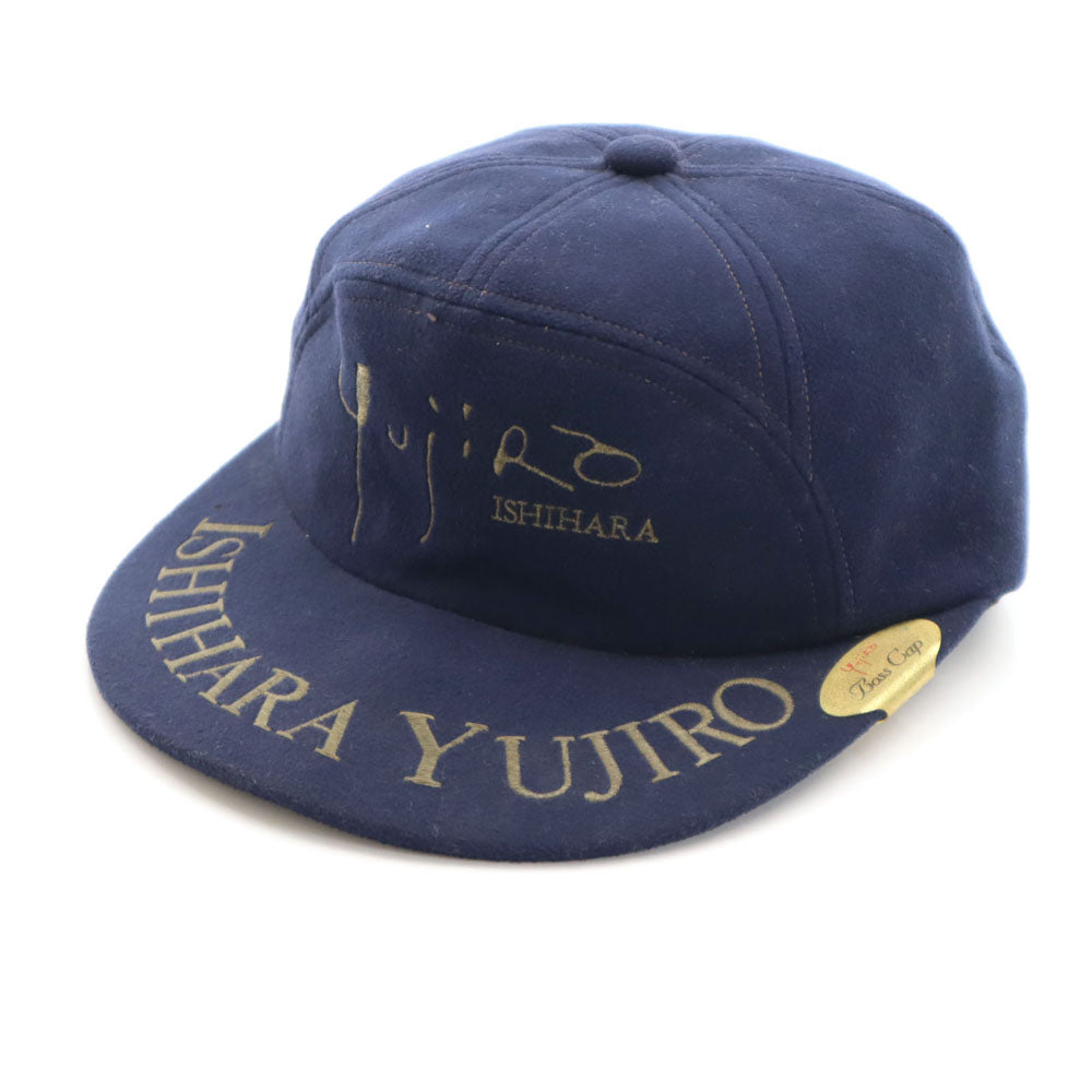 ユウジロウイシハラ 80s 日本製 キャップ  ネイビー 石原裕次郎　記念館 メンズ
