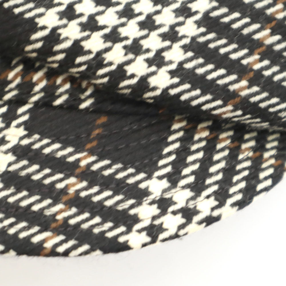 Borsalino ボルサリーノ イタリア製 ウール 千鳥格子 キャスケット  ブラック系 レディース