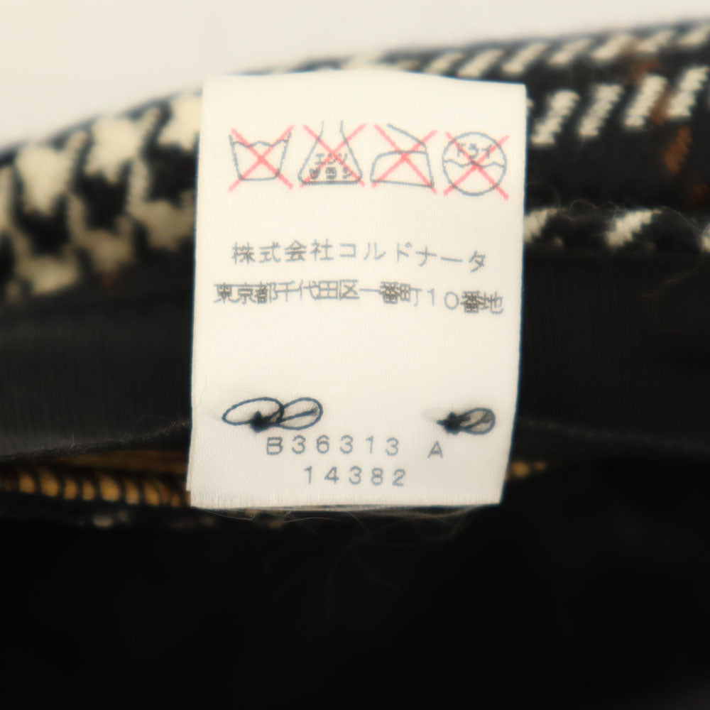 Borsalino ボルサリーノ イタリア製 ウール 千鳥格子 キャスケット  ブラック系 レディース