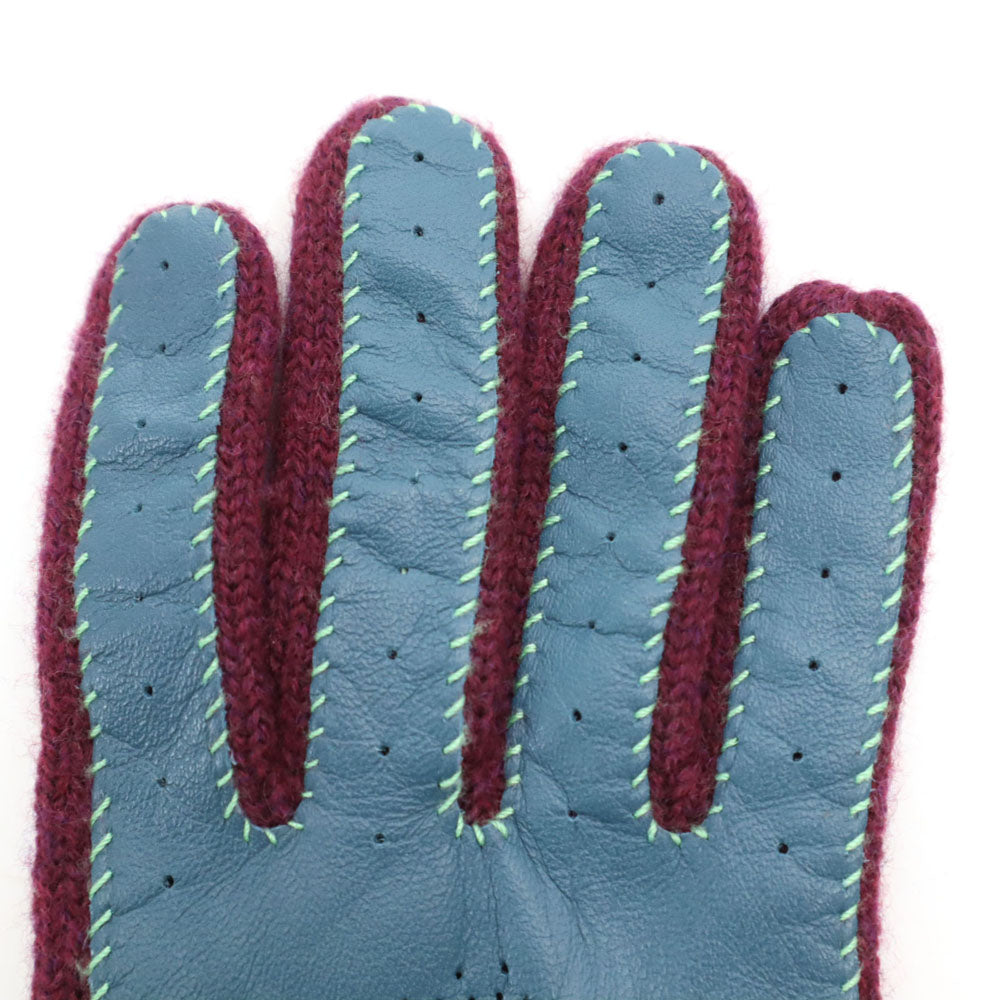 ヴィヴィアンウエストウッド オーブロゴ レザー切替 手袋  ボルドー Vivienne Westwood レディース