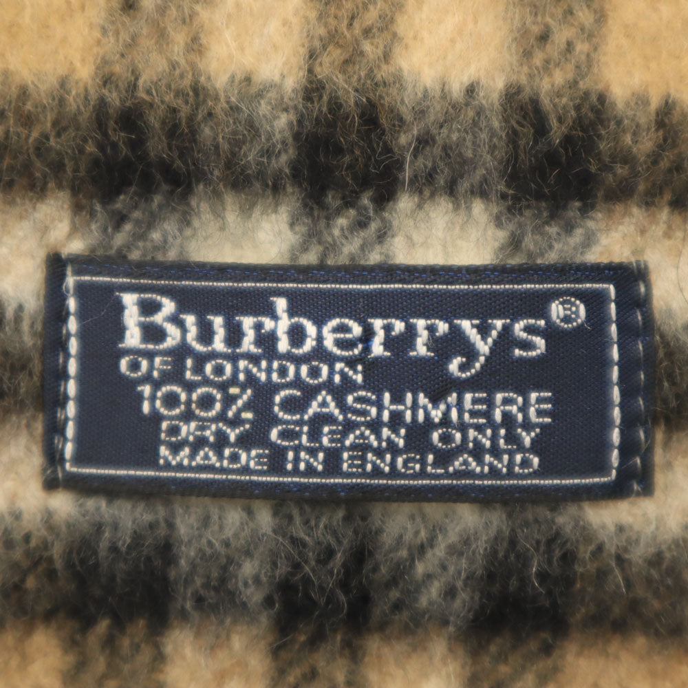 バーバリー カシミヤ100％ チェック柄 マフラー  ブラウン BURBERRY メンズ