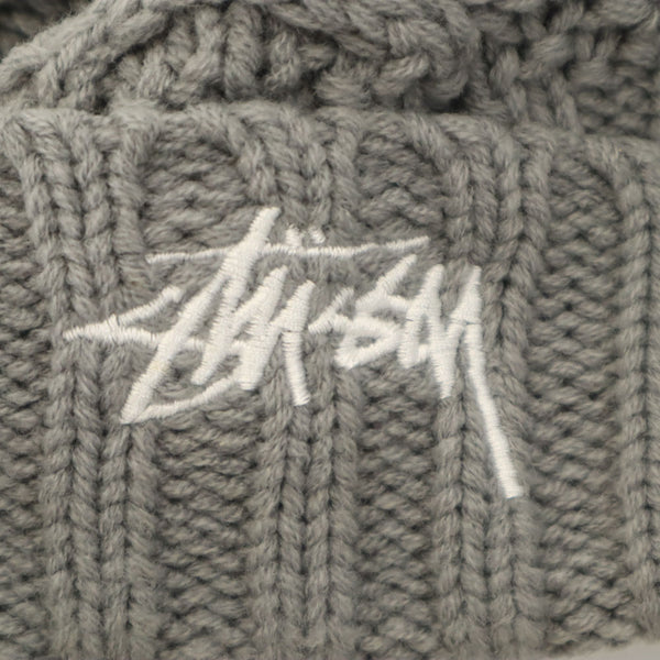 ステューシー つば付き アクリル ニットキャップ グレー STUSSY メンズ