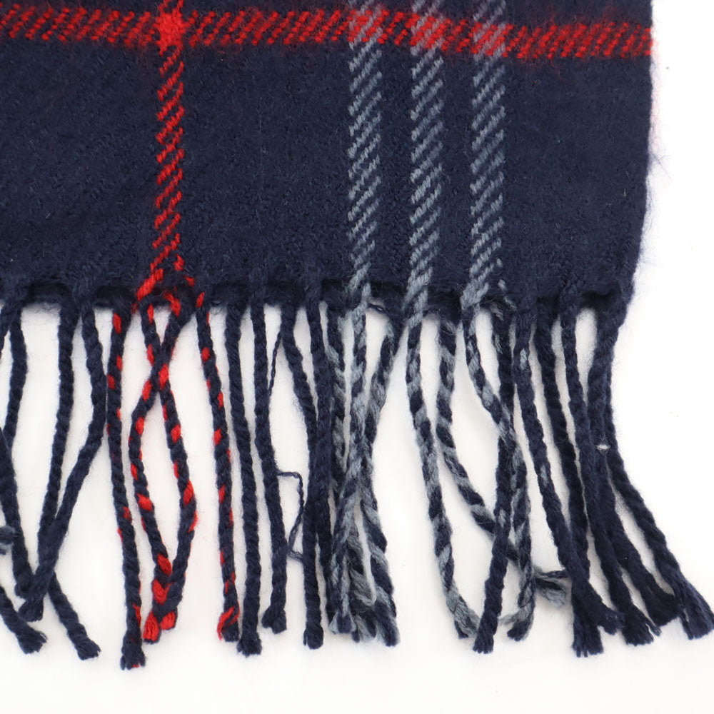 バーバリーズ 英国製 チェック柄 マフラー  ネイビー Burberrys ユニセックス メンズ