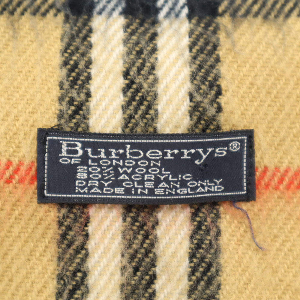 バーバリーズ 英国製 ノバチェック柄 マフラー  ベージュ Burberrys ユニセックス メンズ