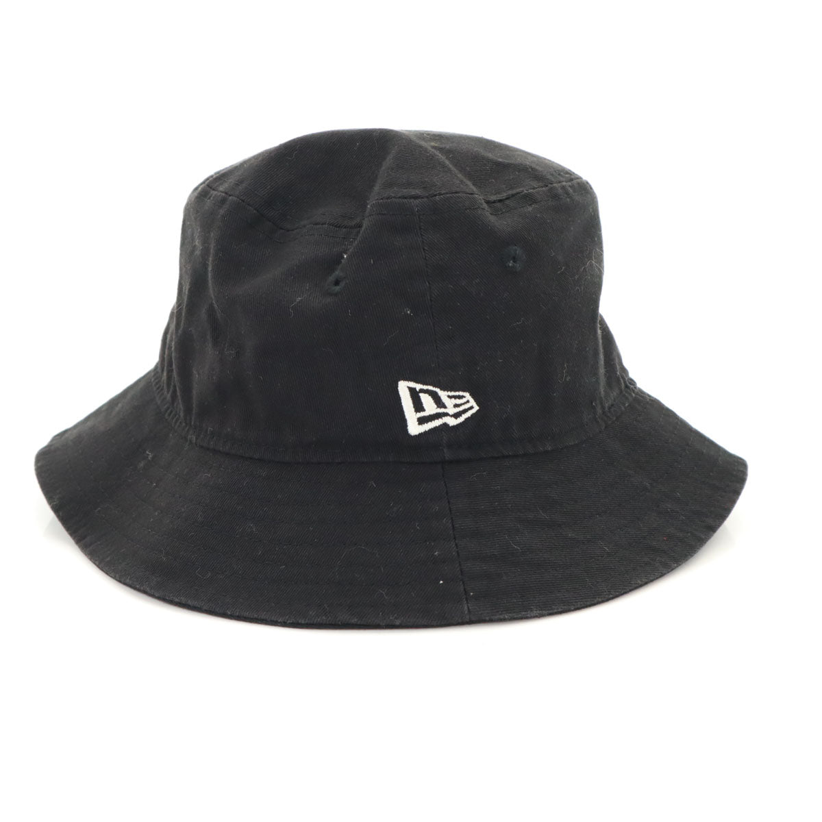 NEW ERA ニューエラ ロゴ刺繍 バケット ハット S-M ブラック 帽子 メンズ