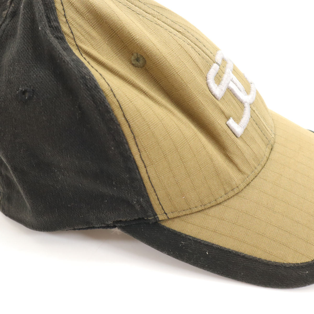 STUSSY ステューシー 90s オールド キャップ S-M ベージュ×ブラック 帽子 メンズ