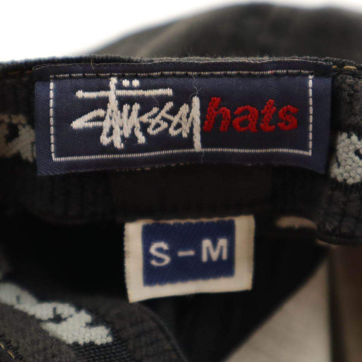 STUSSY ステューシー 90s オールド キャップ S-M ベージュ×ブラック 帽子 メンズ