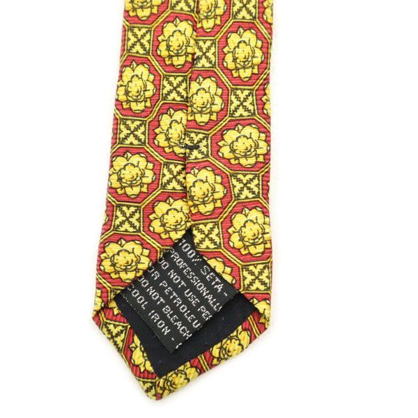 Gianni Versace ジャンニヴェルサーチ イタリア製 ワイド シルク 総柄 ネクタイ  レッド メンズ
